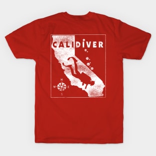 Vintage California Scuba Dive CaliDiver Dive Flag Scuba Diver T-Shirt